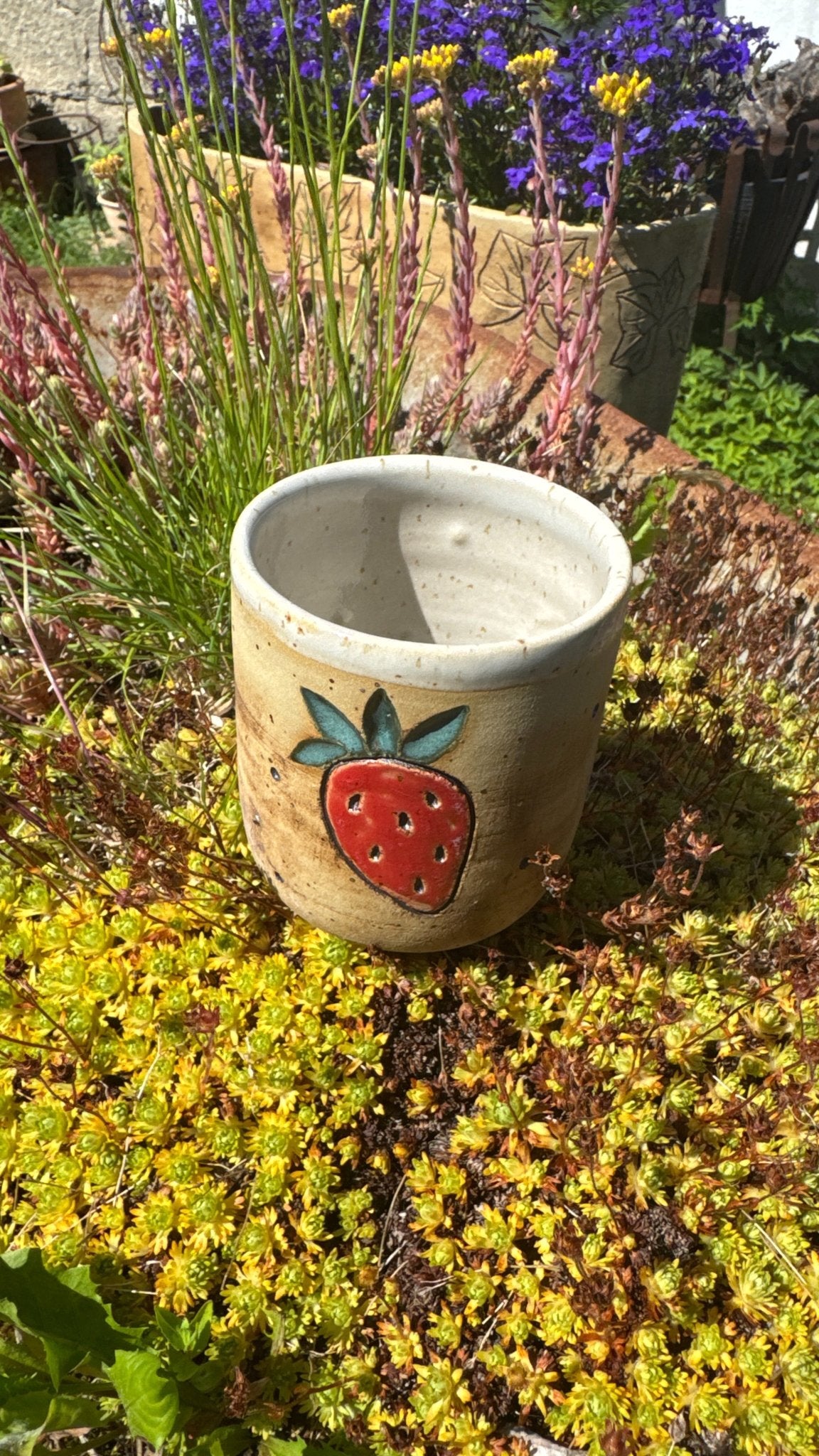 Keramik Becher ohne Henkel – Sommerfrüchte Sonderedition – Alte Schmiede