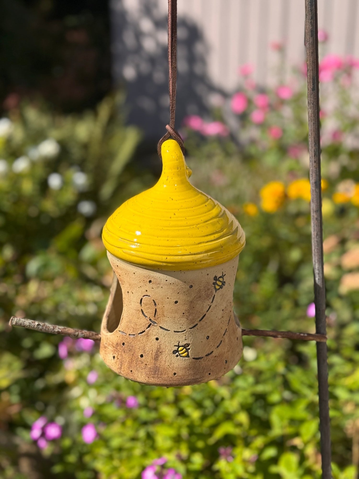 🐝 Keramik - Vogelhaus „Bienenkorb - Vogelhaus