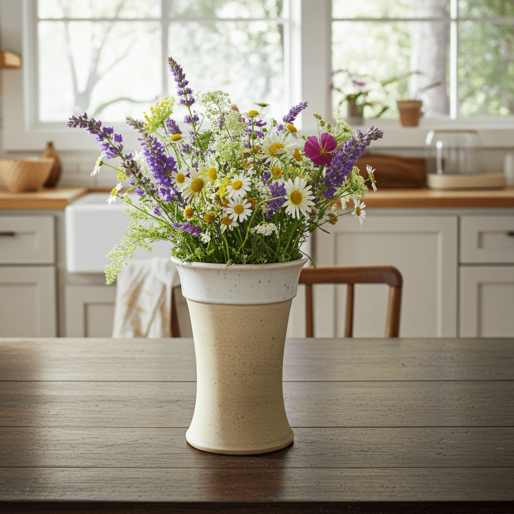 Blumenvase aus Keramik in V Form - BLV 13100 -2 - Blumenvase