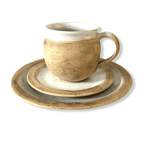 Gedeckset Keramik erdfarben